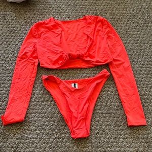 Bright orange bikini from fashion nova size small 🍊
